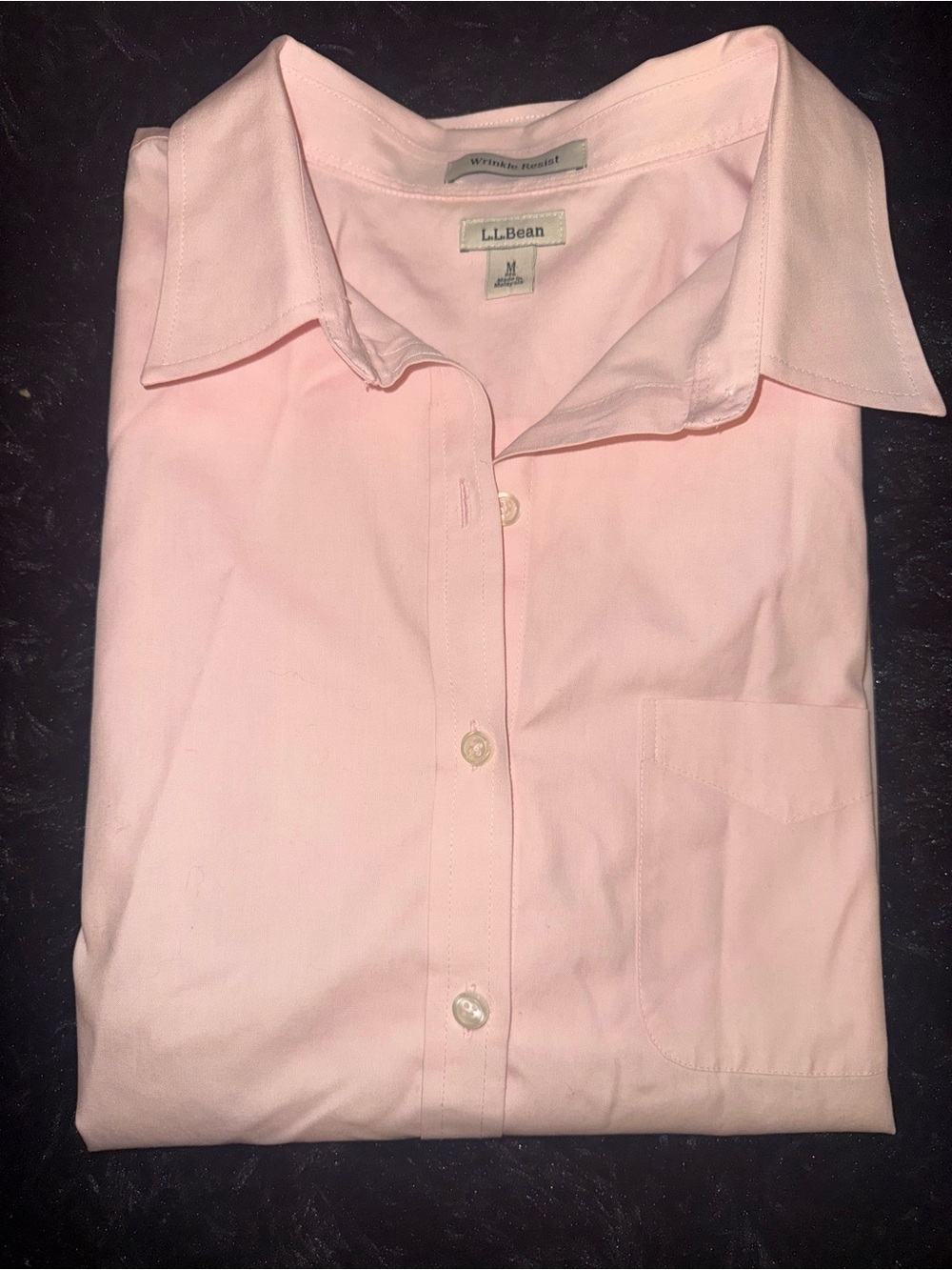 L.L.Bean Wrinkle Resist Pink Button Down Shirt Women’s Medium Classic Fit